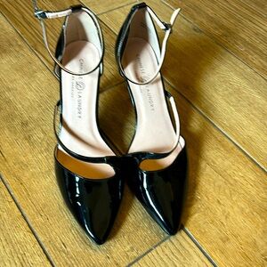 Patent leather heels with ankle strap